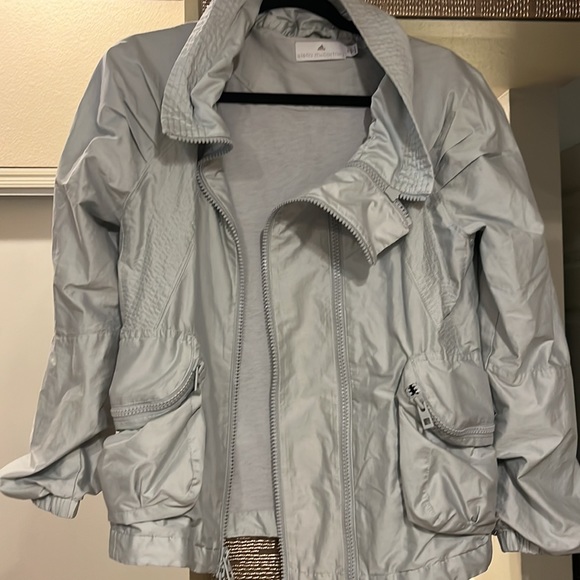 BNWOT Stella McCartney for ADIDAS double zippered light grey 💨 breaker - Picture 8 of 8